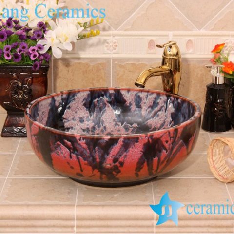 YL-H_6429 Unique design bright finished table top ceramic wash basin sink lavobo