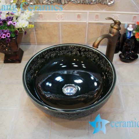 YL-OT_0764 Easy cleaning ceramic black small kitchen sink