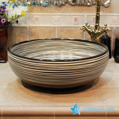 YL-OT_1631 Modern style chocolate color round bathroom sanitary sets