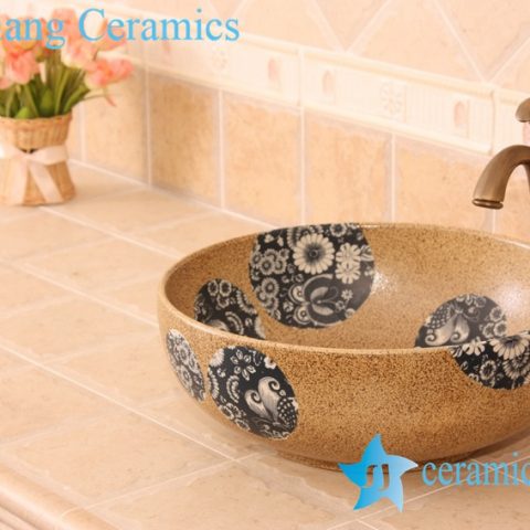 YL-O_5738 Bathroom round sink porcelain material