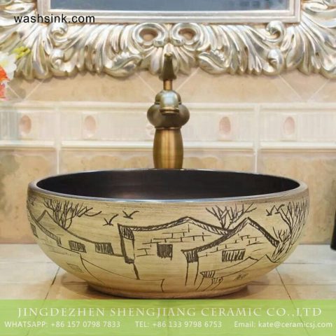 TPAA-214 China supplier beautiful country home enamel wash bowl