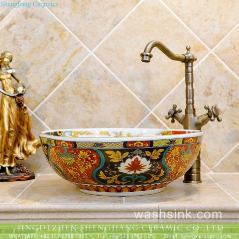 TXT03A-1 Nippon style Jingdezhen made gorgeous ceramic wash basin