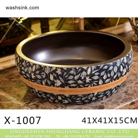 XHTC-X-1007-1 Jingdezhen factory direct wholesale glazed curved full of flowers porcelain sanitary ware