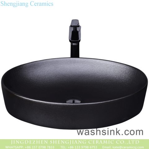 Made in Jingdezhen ceramic table top basin original art unique simple Nordic style matte black round wash basin YQ-011-10