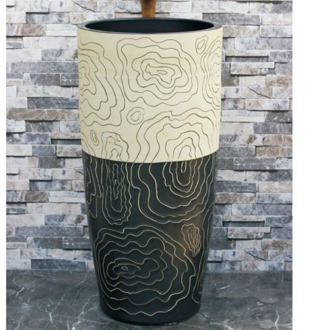 Hot sales product black and white antique ceramic modern design outdoor vanity basin LJ-1004
