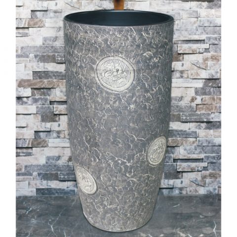 Hot sales traditional design grey color with special printing outdoor vanity basin LJ-1011
