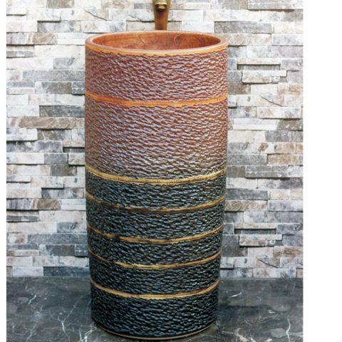 Jingdezhen art ceramic dark beautiful color uneven surface one-piece basin LJ-1022