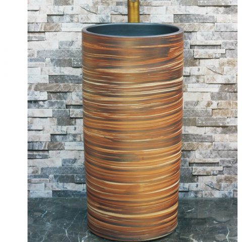 Shengjiang factory direct wood stripes smooth surface outdoor lavabo LJ-1033