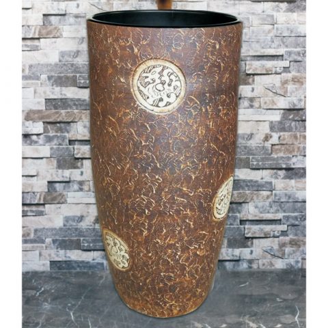 Jingdezhen new products dark color with round special pattern one-piece basin LJ-1038
