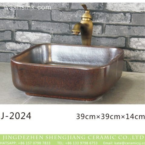 Shengjiang factory hot sell smooth dark color foursquare wash basin  LJ-2024