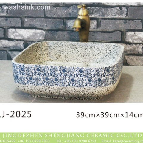 China style blue and white porcelain with spots durable wash sink  LJ-2025