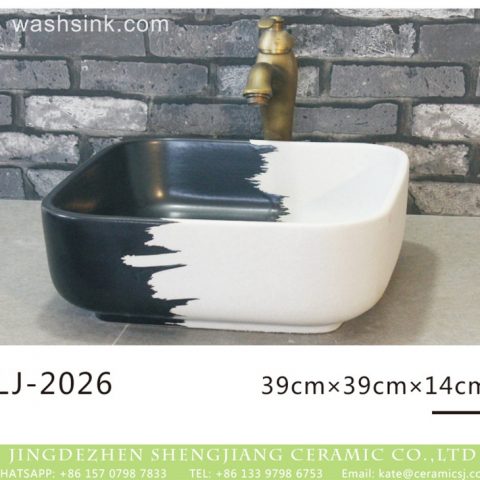 New product modern simplicity style black and white color art wash basin  LJ-2026