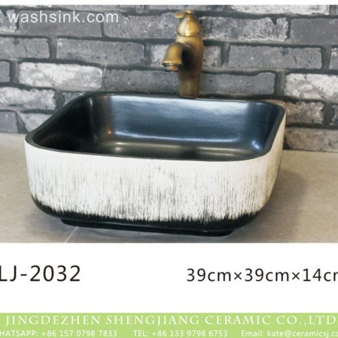 Shengjiang factory produce new product modern simplicity style black and white color foursquare sink  LJ-2032