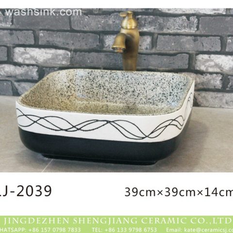 Hot Sales special design modern simplicity white and black color art wash basin  LJ-2039