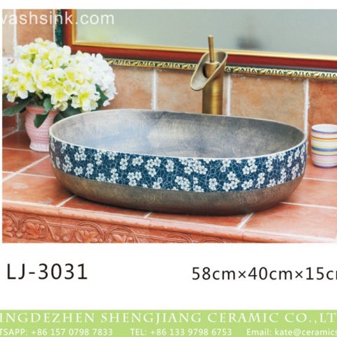 Jingdezhen produce new product dark color with plum blossom pattern sanitary ware  LJ-3031