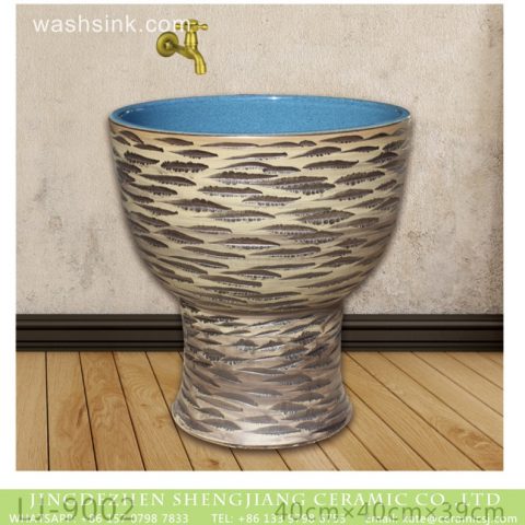 Jingdezhen bathroom ceramic dark surface with special pattern mop basin  LJ-9002
