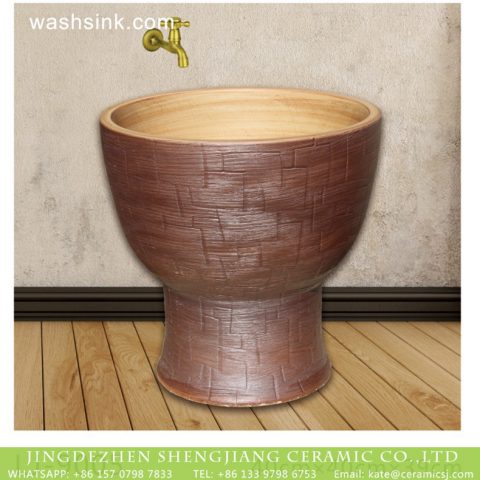 Chinese style brown color art bathroom mop basin  LJ-9005