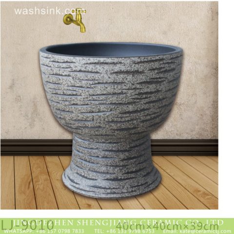 New product hand carved dark color mop basin  LJ-9010