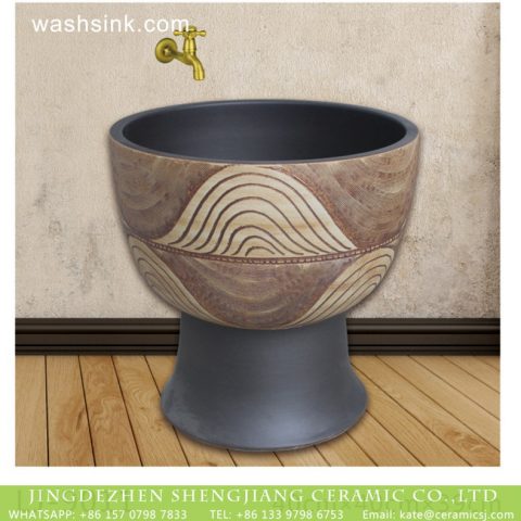 Shengjiang factory direct black art ceramic mop basin  LJ-9011