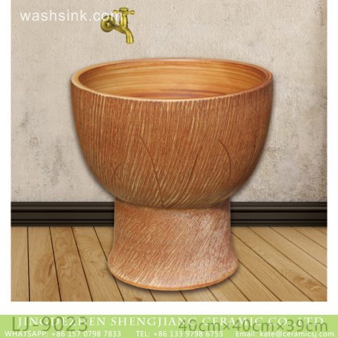 Jingdezhen wholesale brown color surface floor mop sink  LJ-9023