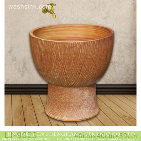 Jingdezhen wholesale brown color surface floor mop sink  LJ-9023