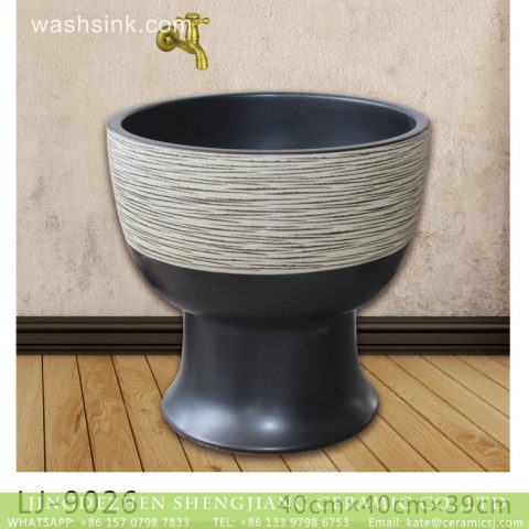 Jingdezhen new product black and white ceramic bathroom mop sink  LJ-9026