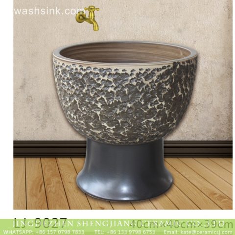 China traditional style uneven dark color surface floor mop basin  LJ-9027
