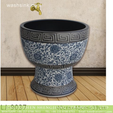 Jingdezhen factory direct wholesale blue and white ceramic surface floor mop sink  LJ-9037