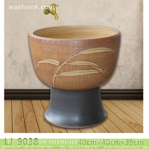 Jingdezhen wholesale antique leaf pattern ceramic bathroom mop sink  LJ-9038