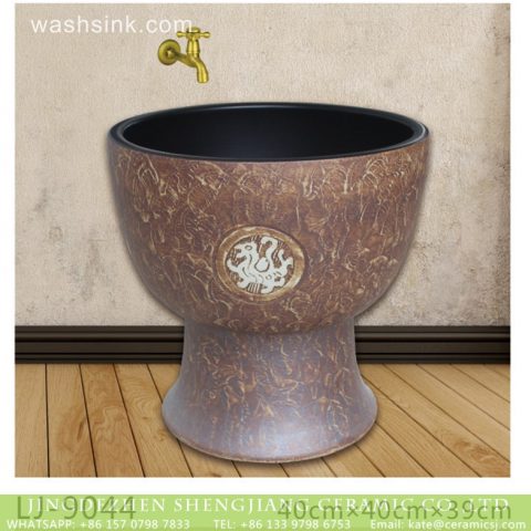 Hot sell new product black wall and brown color surface bathroom mop sink  LJ-9044