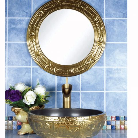 Shengjiang factory direct gold surface and black wall wash hand basin
