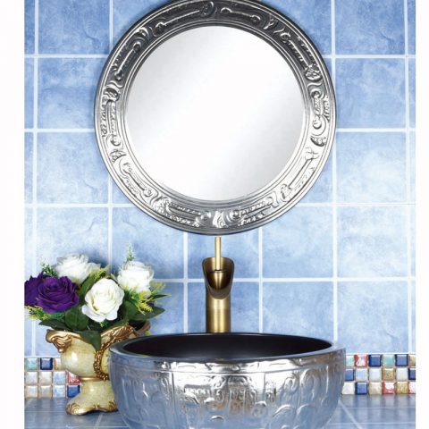 Shengjiang factory produce high quality ceramic silver color wash sink