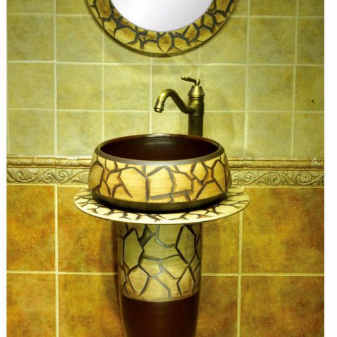 China modern style hand craft brown and wood color one piece