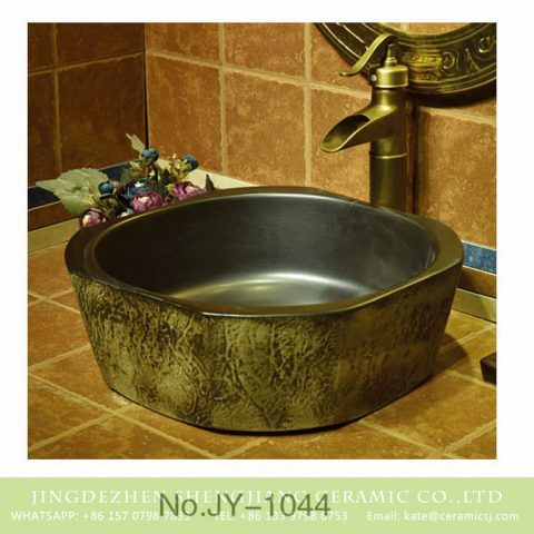 Jingdezhen wholesale durable black color smooth wall wash hand basin    SJJY-1044-12