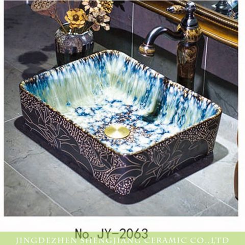 Made in China art ceramic luxury bathroom design vessel sink    SJJY-1063-9