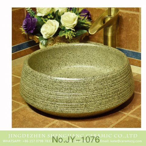 Jingdezhen wholesale hand carved durable ceramic wash sink     SJJY-1076-15
