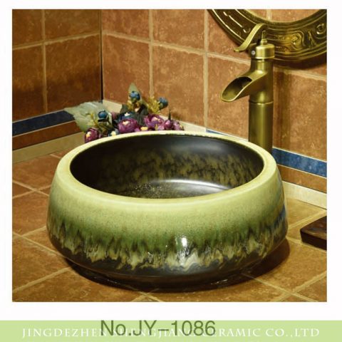 Shengjiang factory porcelain round shape colored glaze wash basin    SJJY-1086-16