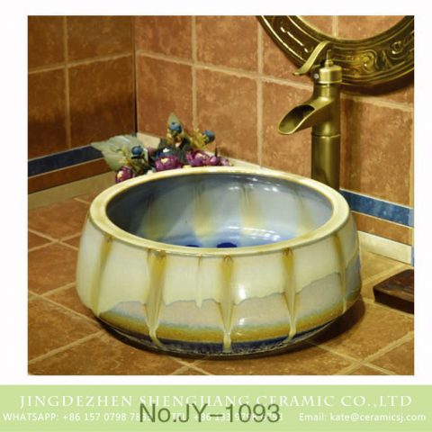 High quality and color glazed beautiful bathroom wash sink    SJJY-1093-16