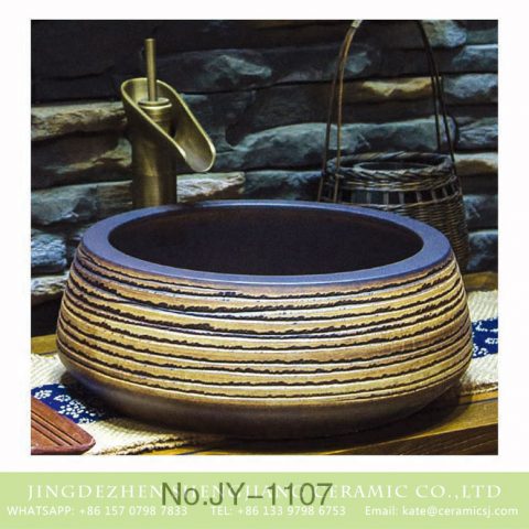 Shengjiang factory produce antique ceramic pure hand carved sanitary ware     SJJY-1107-18