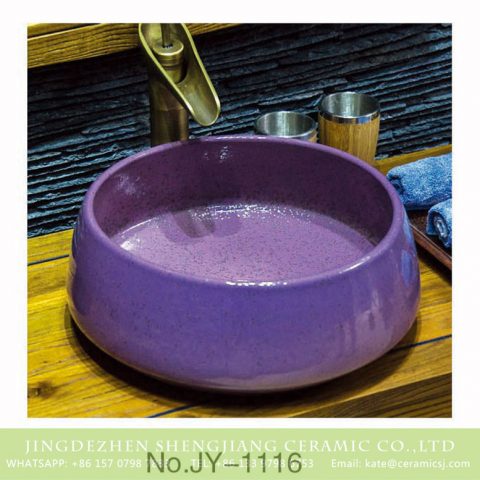 China factory produce durable ceramic violet color beautiful wash hand basin    SJJY-1116-18