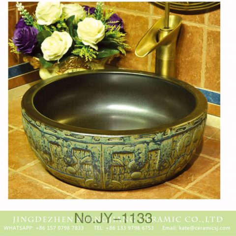 Antique style hand carved special pattern wash sink   SJJY-1133-21