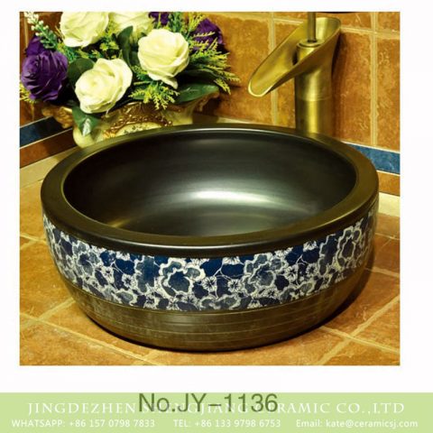 Porcelain capital of China produce smooth ceramic with flowers pattern lavabo    SJJY-1136-21