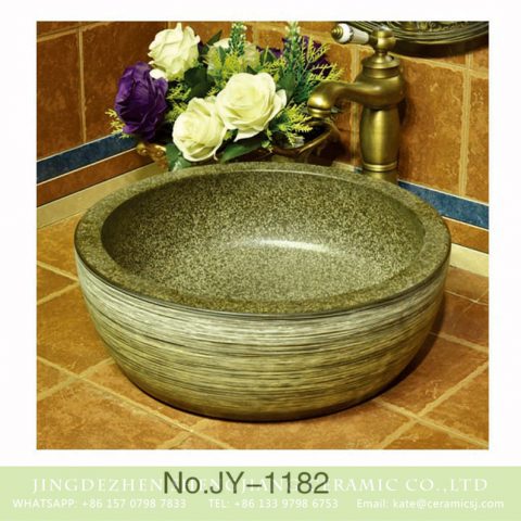 Factory cheap price durable ceramic marble style thicken wash sink    SJJY-1182-25