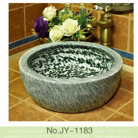 Chinese art freehand brush work design porcelain round vanity basin     SJJY-1183-25