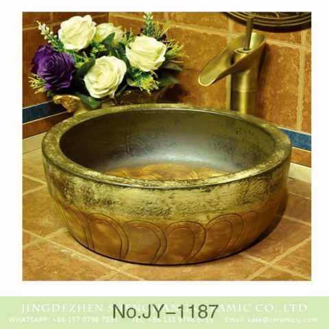 China antique style round ceramic durable wash hand basin    SJJY-1187-25
