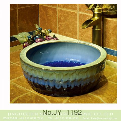 European style the gradient blue color glazed thicken sinks    SJJY-1192-27