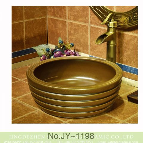 Factory low price dark brown color hotel independent hung durable sinks    SJJY-1198-27