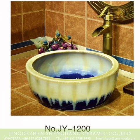 Jingdezhen factory direct color glazed art easy clean sanitary ware     SJJY-1200-27