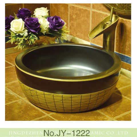 Jingdezhen wholesale matte black color inside and regular pattern surface sanitary ware    SJJY-1222-29