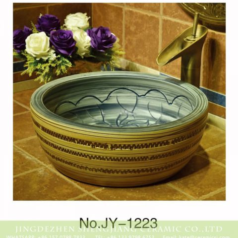 Factory outlet hand painted art ceramic round wash basin    SJJY-1223-29